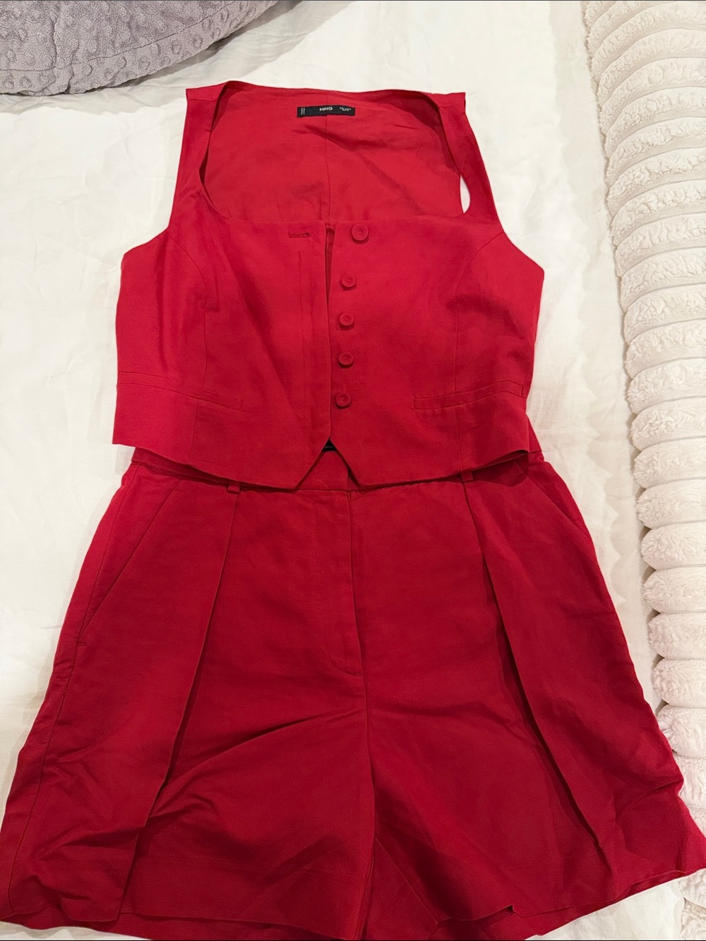 Mango red shorts set